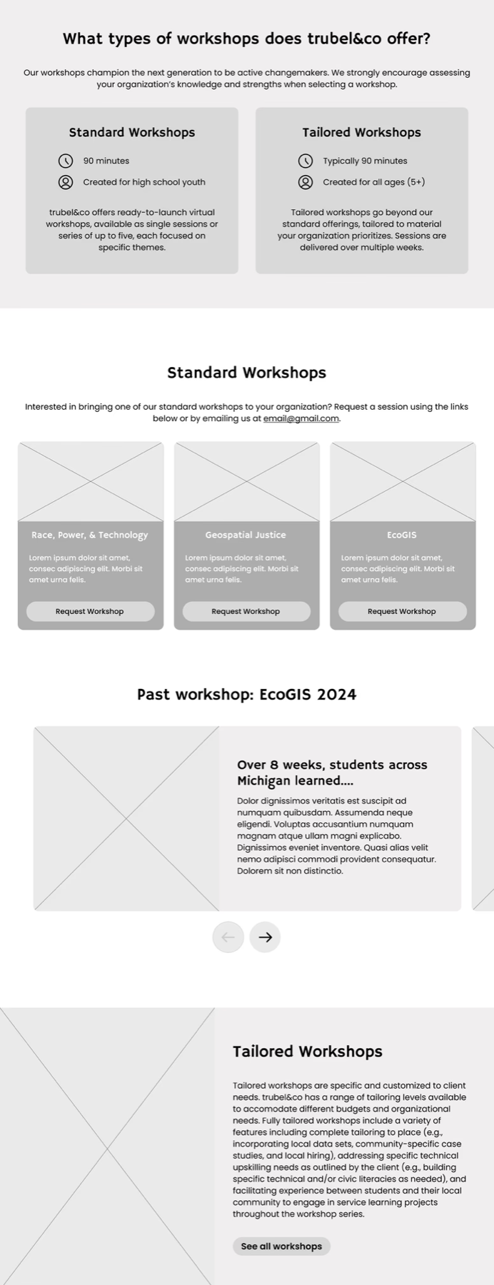 Workshops low-fidelity design version 3
